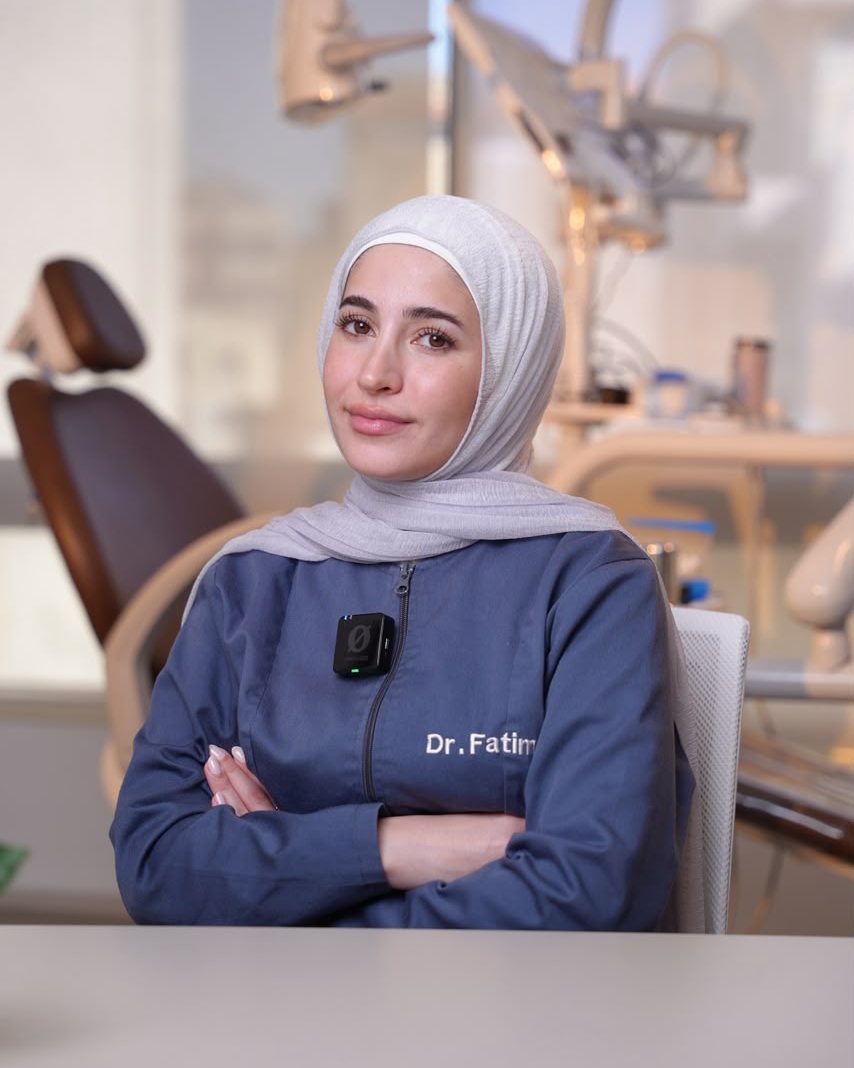Dr. Fatima Nasser seated in her treatment room